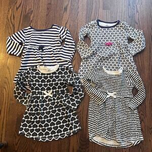 Touched by Nature Long Sleeve Patterned Organic Cotton Dress Bundle - 4T